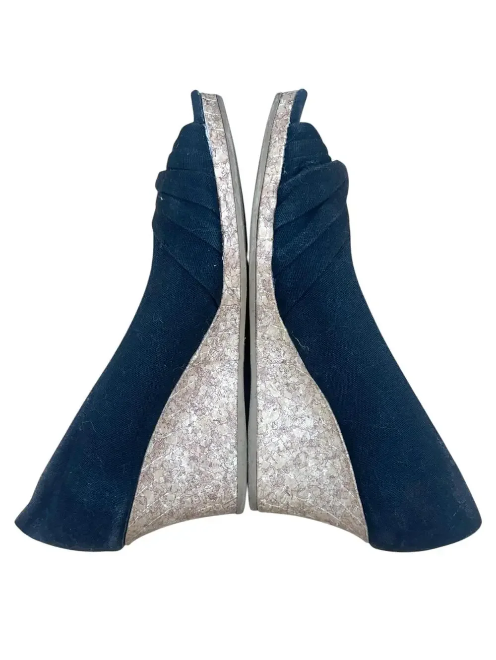 Dexflex Comfort Black Canvas‎ Peep Toe Wedge